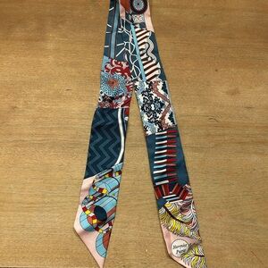 Hermès Paris Fanfare Multicolor Twilly Silk Scarf
